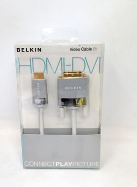 BELKIN HDMI to DVI VIDEO CABLE 6 FT/1.8 M - 1080P 24K GOLD CONNECT HIGH DEF